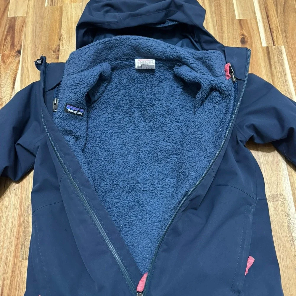 Patagonia Jacket Girls XS 5-6 Blue 4 In 1 Everyday Jacket Full Zip Hooded School
